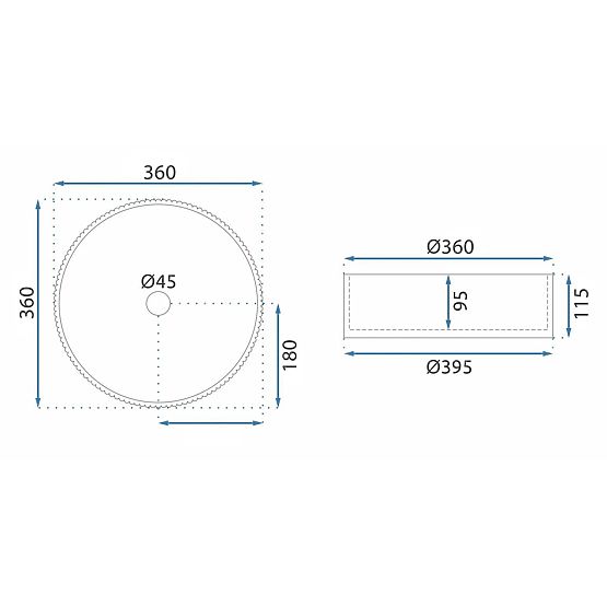 Nábytkové umyvadlo Rea Ingrid 36 Grey