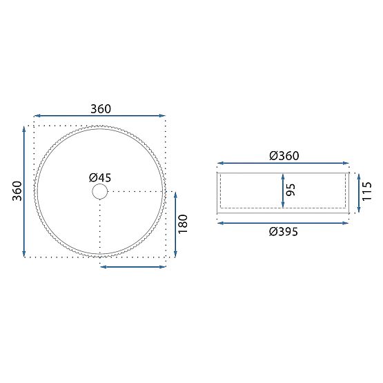 Nábytkové umyvadlo Rea Ingrid 36 Grey