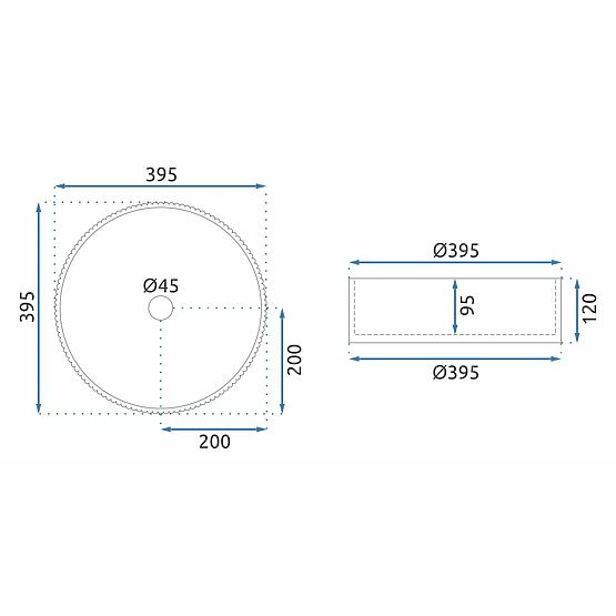 Nábytkové umyvadlo Rea Ingrid Grey