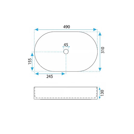 Nábytkové umyvadlo Rea Vanda Baby Blue Matt