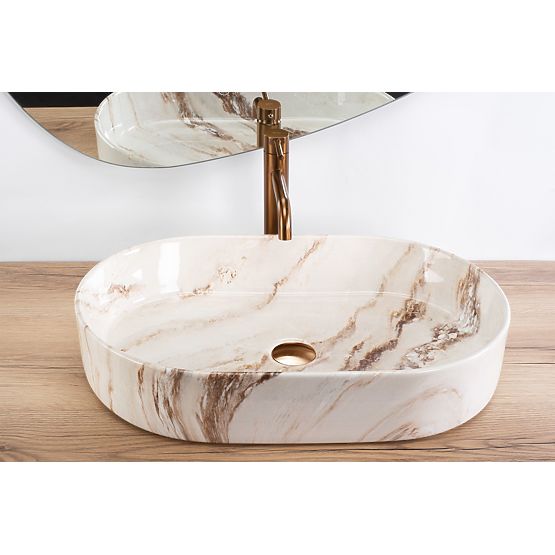 Nadčasové umyvadlo na desku Rea Nadia 60 Marrone