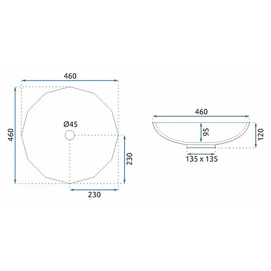 Nadčasové umyvadlo REA ARCTIC BLACK
