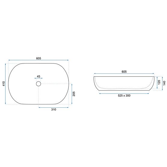 Nadčasové umyvadlo Rea CLEO 61 Gold Edge