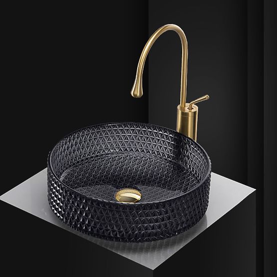 Nadčasové umyvadlo Rea Cristal 35 Black