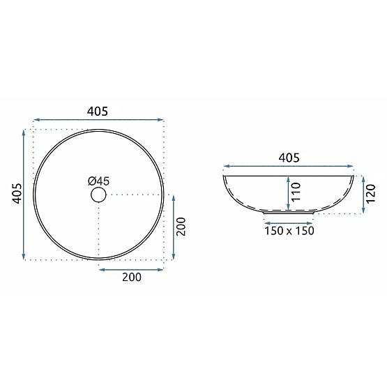 Nadčasové umyvadlo Rea Fibo černé matné