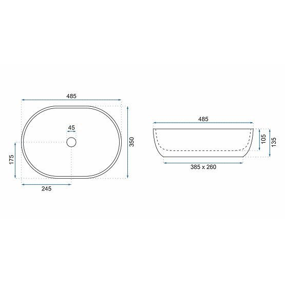 Nadčasové umyvadlo Rea Lara Béžová