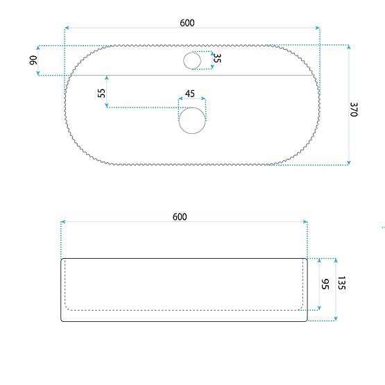 Nadčasové umyvadlo Rea Marcela 60