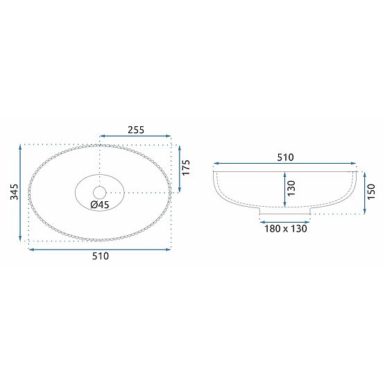 Nadčasové umyvadlo Rea Nicole Transparentní