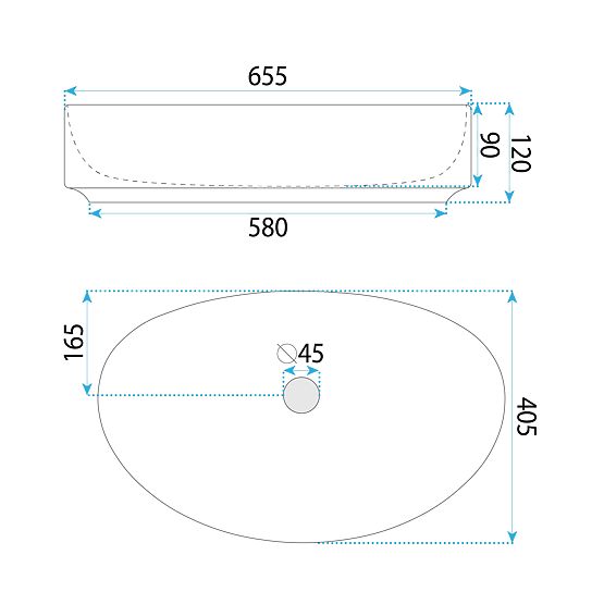 Nadčasové umyvadlo Rea SABINA 65