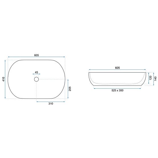 Nadstavbové umyvadlo Rea CLEO 61 BLACK AIAX MATT
