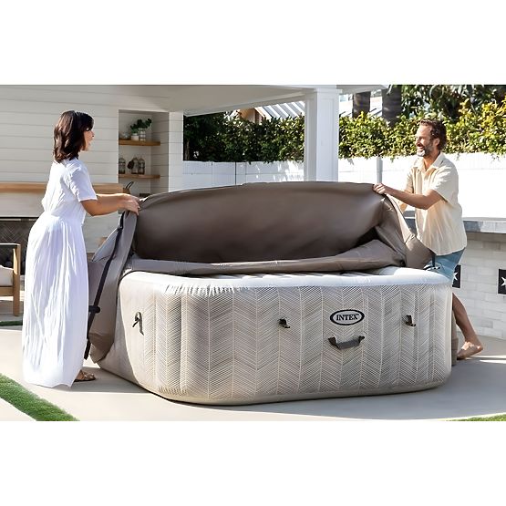 Nafukovací čtvercové SPA bazén s hydromasáží pro 4 osoby 175x71 cm prémiové příslušenství INTEX 2844