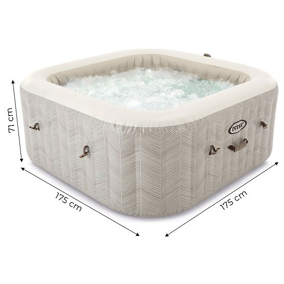 Nafukovací čtvercové SPA bazén s hydromasáží pro 4 osoby 175x71 cm prémiové příslušenství INTEX 2844