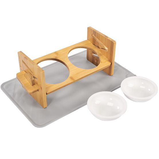 Nastavitelné Keramické Misky pro Psa nebo Kočku se Silikonovou Podložkou Sada PJ-082