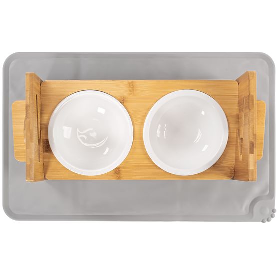 Nastavitelné Keramické Misky pro Psa nebo Kočku se Silikonovou Podložkou Sada PJ-082