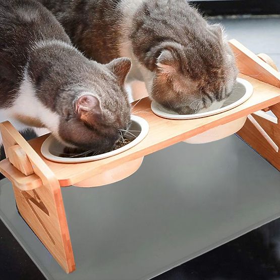 Nastavitelné Keramické Misky pro Psa nebo Kočku se Silikonovou Podložkou Sada PJ-082