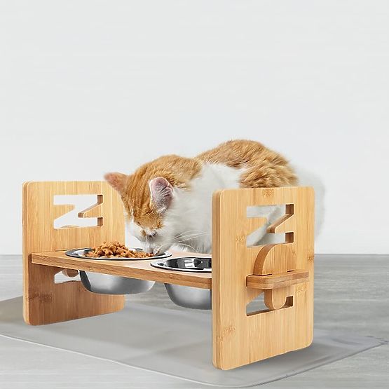 Nastavitelné Kovové Misky pro Psa nebo Kočku se Silikonovou Podložkou Sada PJ-085