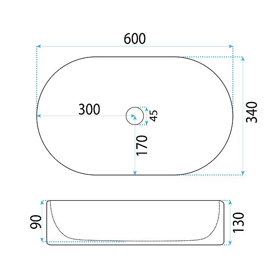Nástavný umyvadlo Rea Vanda 61