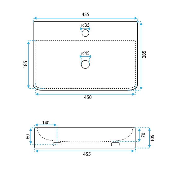 Nástěnná umyvadlová mísa Rea Naomi
