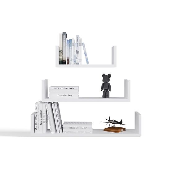 Nástěnná Závěsná Police MOBI 3P BÍLÁ