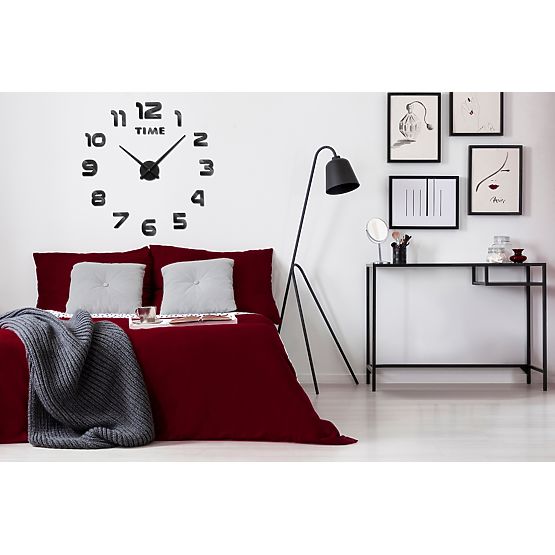 Nástěnné hodiny DIY NEPRI 65 - 130 cm - černé 3D