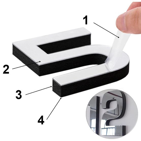 Nástěnné hodiny DIY NEPRI 65 - 130 cm - černé 3D