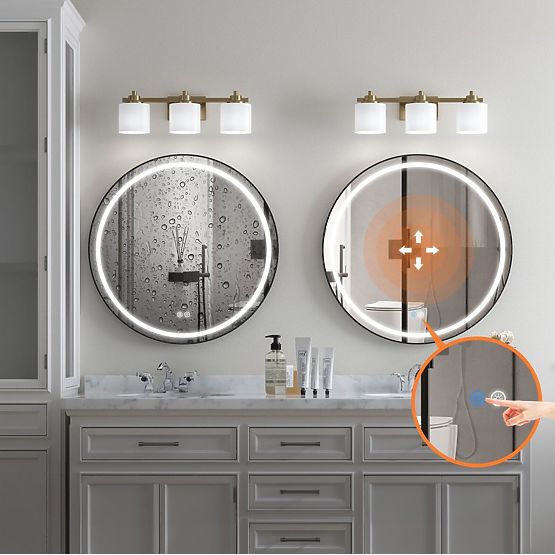 NÁSTĚNNÉ LED ZRCADLO 50cm MMJ Černé