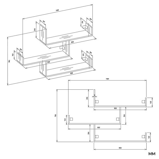 Nástěnné Police KOBI Do Obývacího Pokoje BÍLÁ