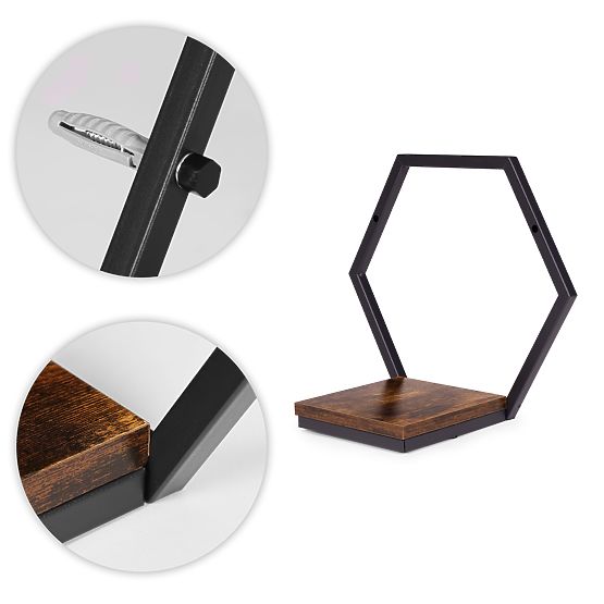 Nástěnný květináč závěsná police na květiny dekorace loft hexagon ModernHome