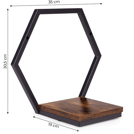 Nástěnný květináč závěsná police na květiny dekorace loft hexagon ModernHome