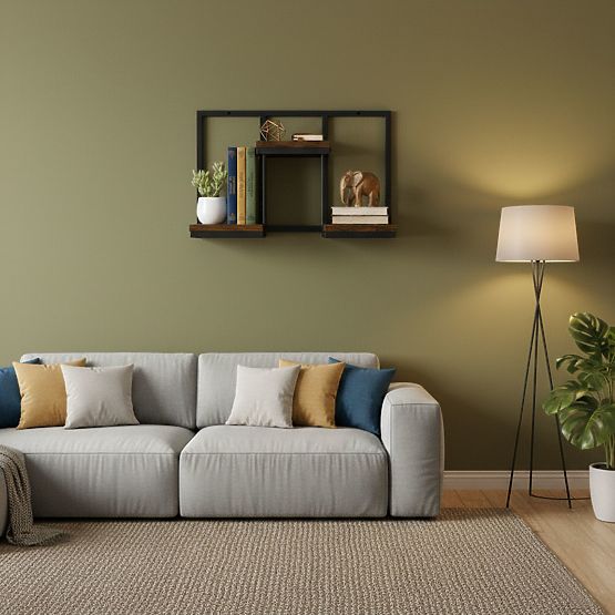 Nástěnný květinový stojan závěsná police na květiny dekorace 3 úrovně loft ModernHome