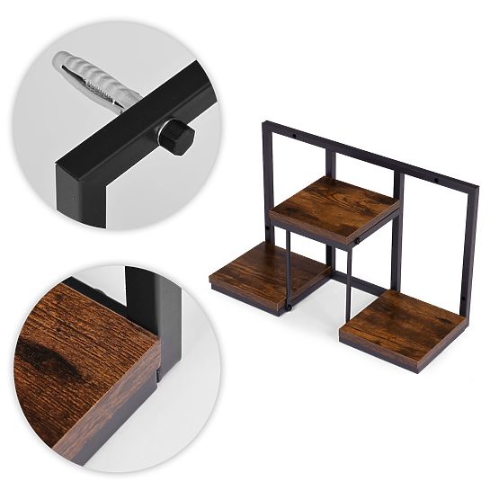 Nástěnný květinový stojan závěsná police na květiny dekorace 3 úrovně loft ModernHome