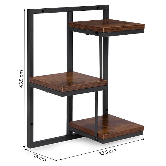 Nástěnný květinový stojan závěsná police na květiny dekorace 3 úrovně loft ModernHome