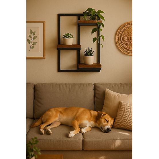 Nástěnný květinový stojan závěsná police na květiny dekorace 3 úrovně loft ModernHome