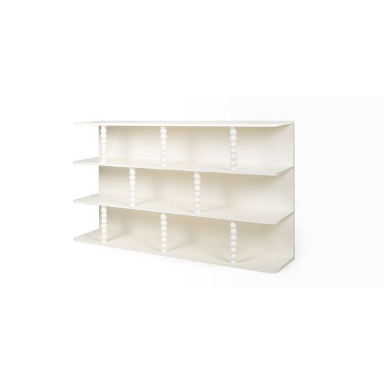 Nízký regál Perla, bílý, podpěry kuličky