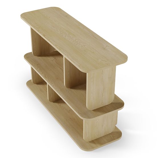 Nízký regál Tulumo, zaoblený, Dub Cremona Torro