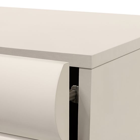 Noční stolek Anatra, drážkovaný, béžový, oblé tvary