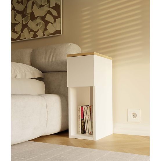 Noční stolek GALAX 20/1S BÍLÁ-ARTISAN