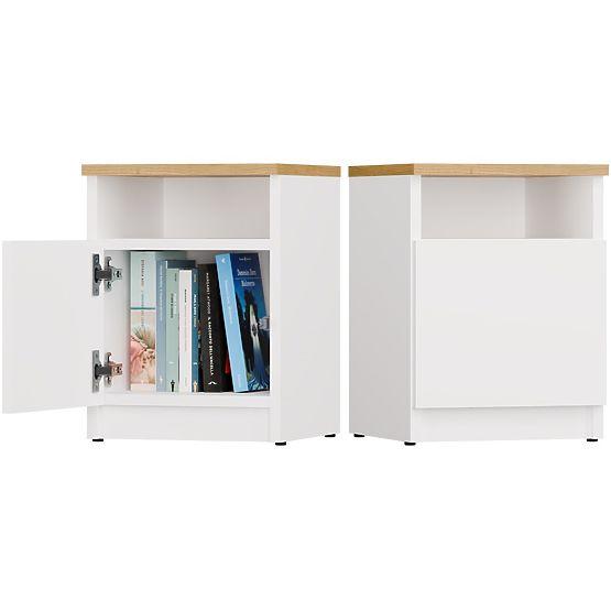 Noční stolek GALAX 30/1D BÍLÁ-ARTISAN