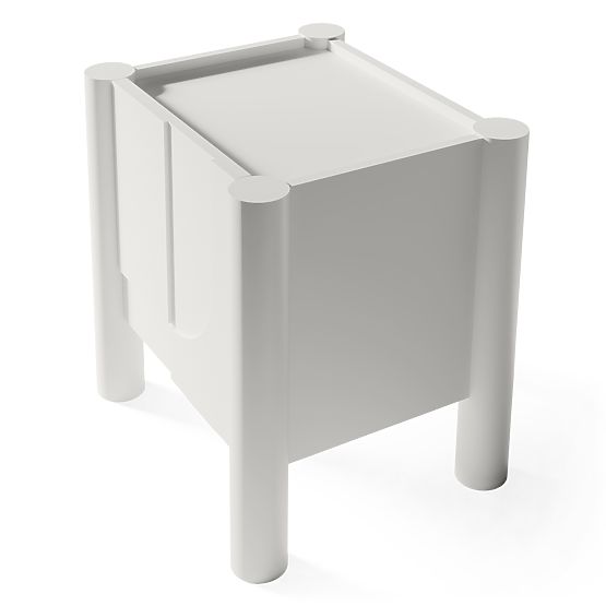 Noční stolek Lunaria s frézovaným čelem, bílý