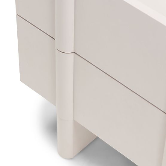 Noční stolek Moss kašmírový, zaoblený