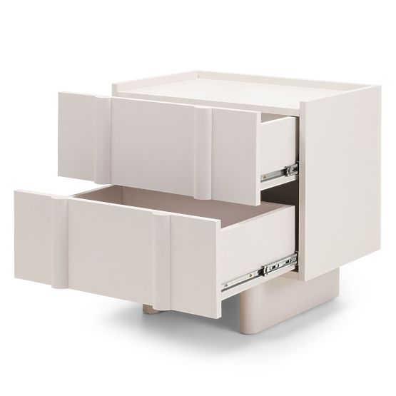 Noční stolek Moss kašmírový, zaoblený