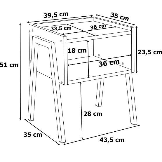 Noční stolek SKIVE MODERN OAK