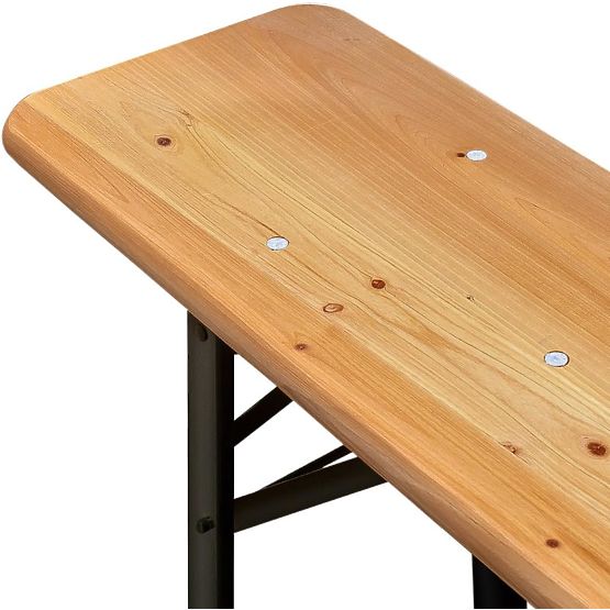 Ocelovo-dřevěná sada LAGER: stůl + 2 lavice 220 cm