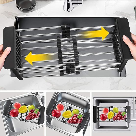 Odkapávač košík na dřez ORDOS černý