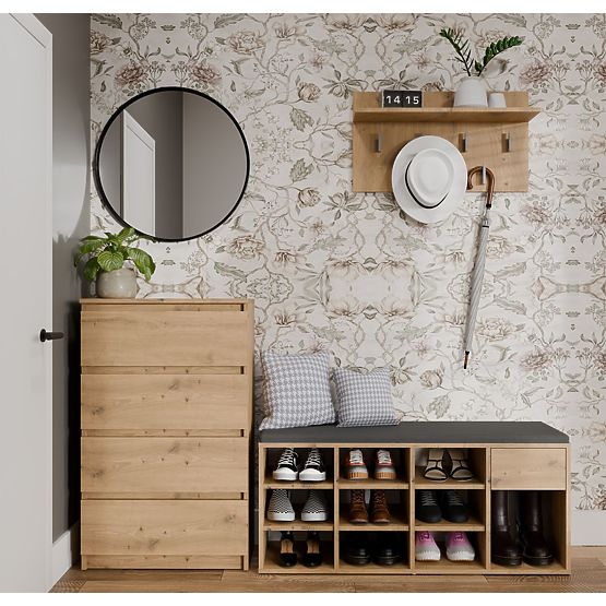 Otevřená botníková skříňka TALLIN DUB ARTISAN do předsíně