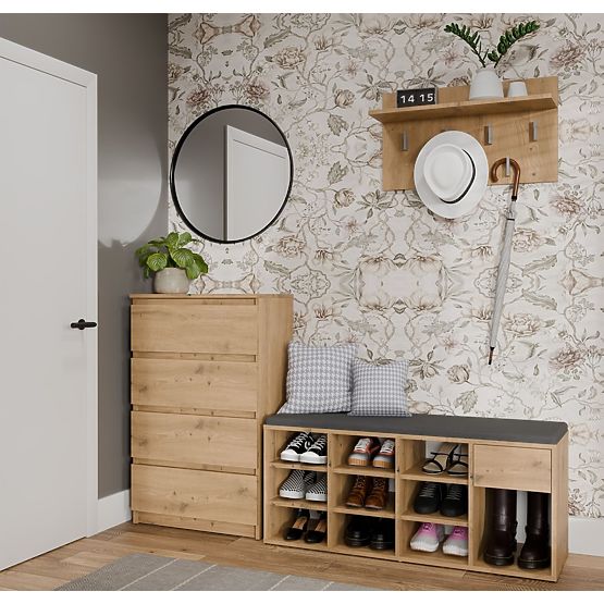 Otevřená botníková skříňka TALLIN DUB ARTISAN do předsíně