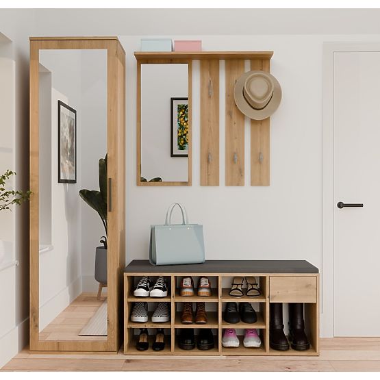 Otevřená botníková skříňka TALLIN DUB ARTISAN do předsíně