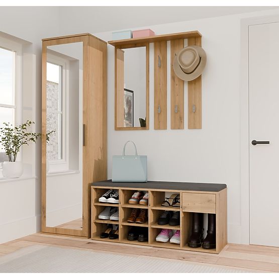 Otevřená botníková skříňka TALLIN DUB ARTISAN do předsíně