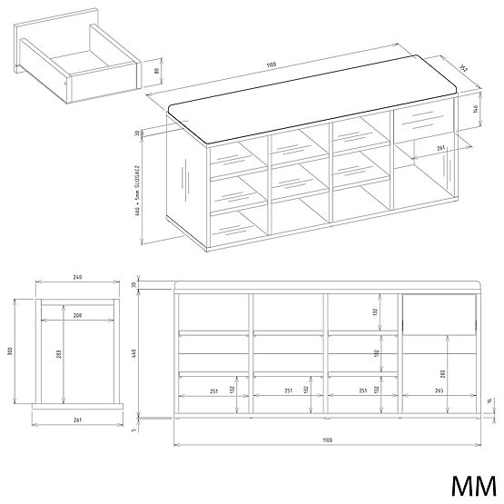 Otevřená botníková skříňka TALLIN DUB ARTISAN do předsíně