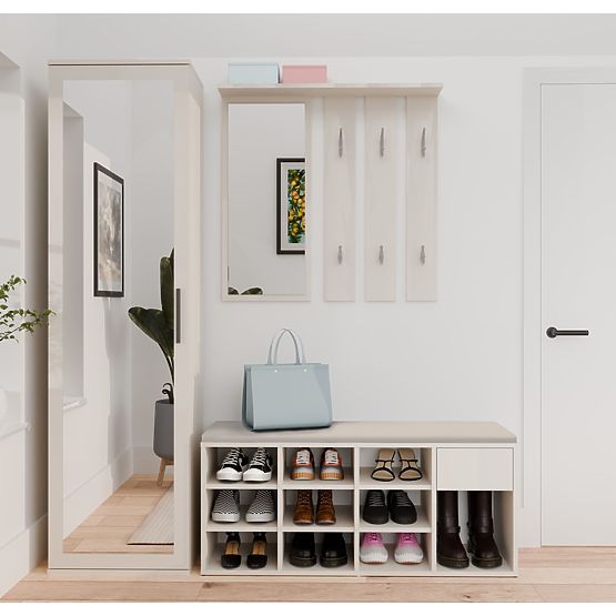 Otevřená Botníková Skříňka TALLIN KAŠMÍR BÉŽOVÁ Do Předsíně